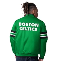 Men's Starter Kelly Green Boston Celtics Scout Varsity Satin Full-Snap Jacket