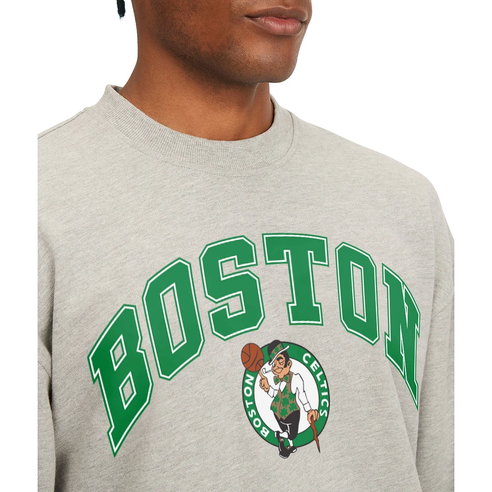 Men's Tommy Jeans Gray Boston Celtics James Patch Pullover Sweatshirt