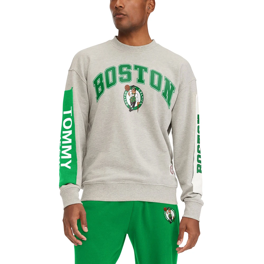 Men's Tommy Jeans Gray Boston Celtics James Patch Pullover Sweatshirt