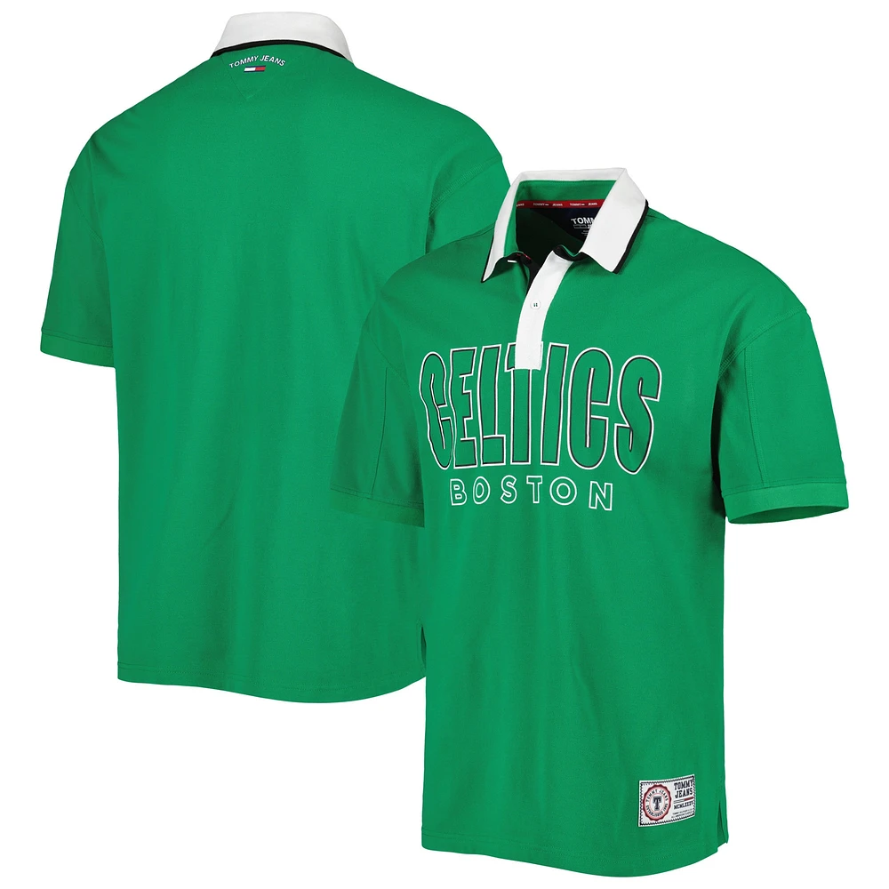 Polo en piqué Stanley des Boston Celtics de Tommy Jeans pour homme, vert Kelly