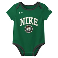 Newborn Nike Kelly Green/Black Boston Celtics Just Do It Two-Pack Bodysuit Set
