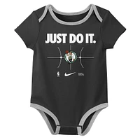 Newborn Nike Kelly Green/Black Boston Celtics Just Do It Two-Pack Bodysuit Set