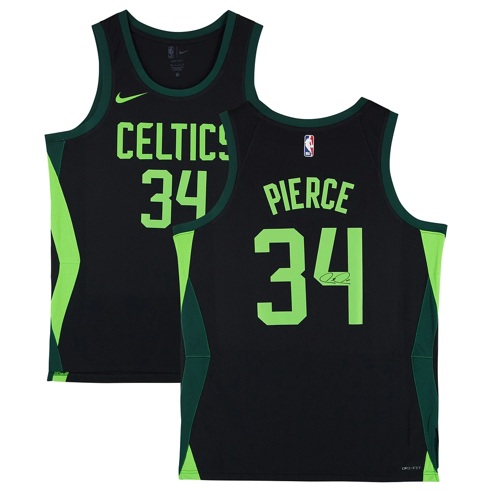 Maillot Swingman Nike City Edition 2024-25 noir dédicacé par Paul Pierce des Boston Celtics