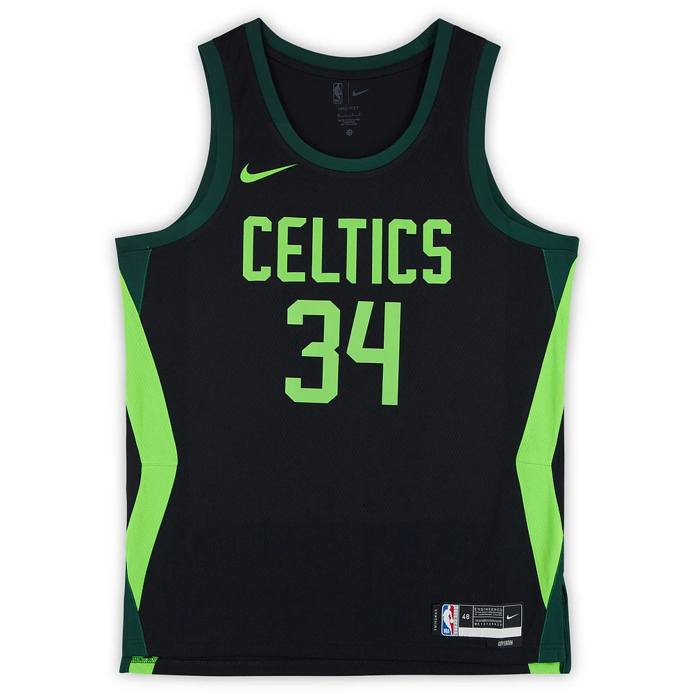Maillot Swingman Nike City Edition 2024-25 noir dédicacé par Paul Pierce des Boston Celtics