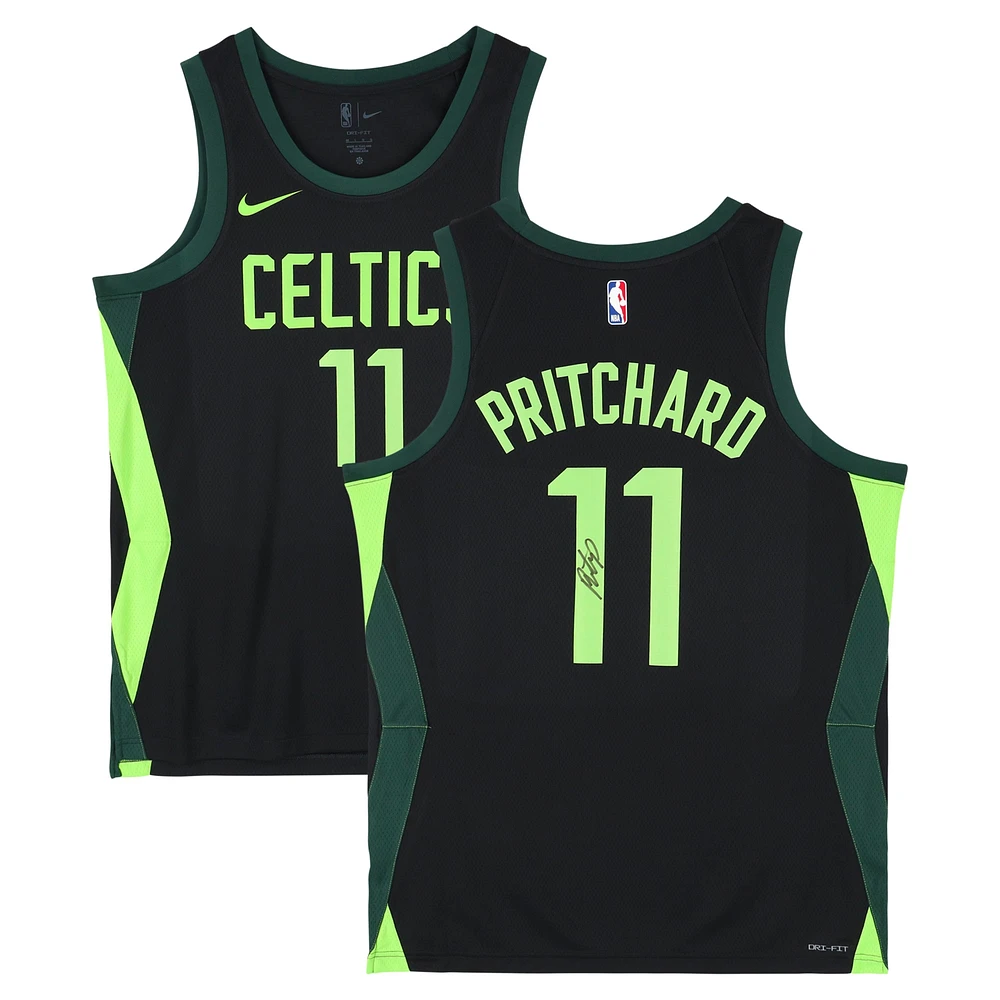 Payton Pritchard Boston Celtics Autographed Black Nike 2024-25 City Edition Swingman Jersey 