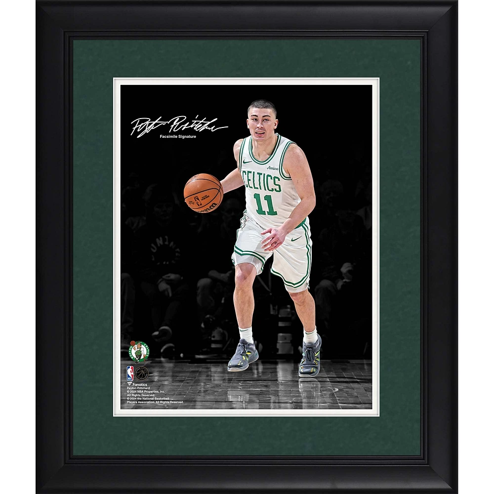 Payton Pritchard Boston Celtics Facsimile Signature Framed 11" x 14" Spotlight Photograph