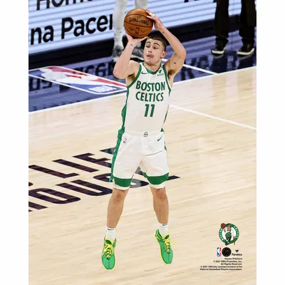 Larry Bird Boston Celtics Unsigned with Magic Johnson Celtics Shirt  Photograph