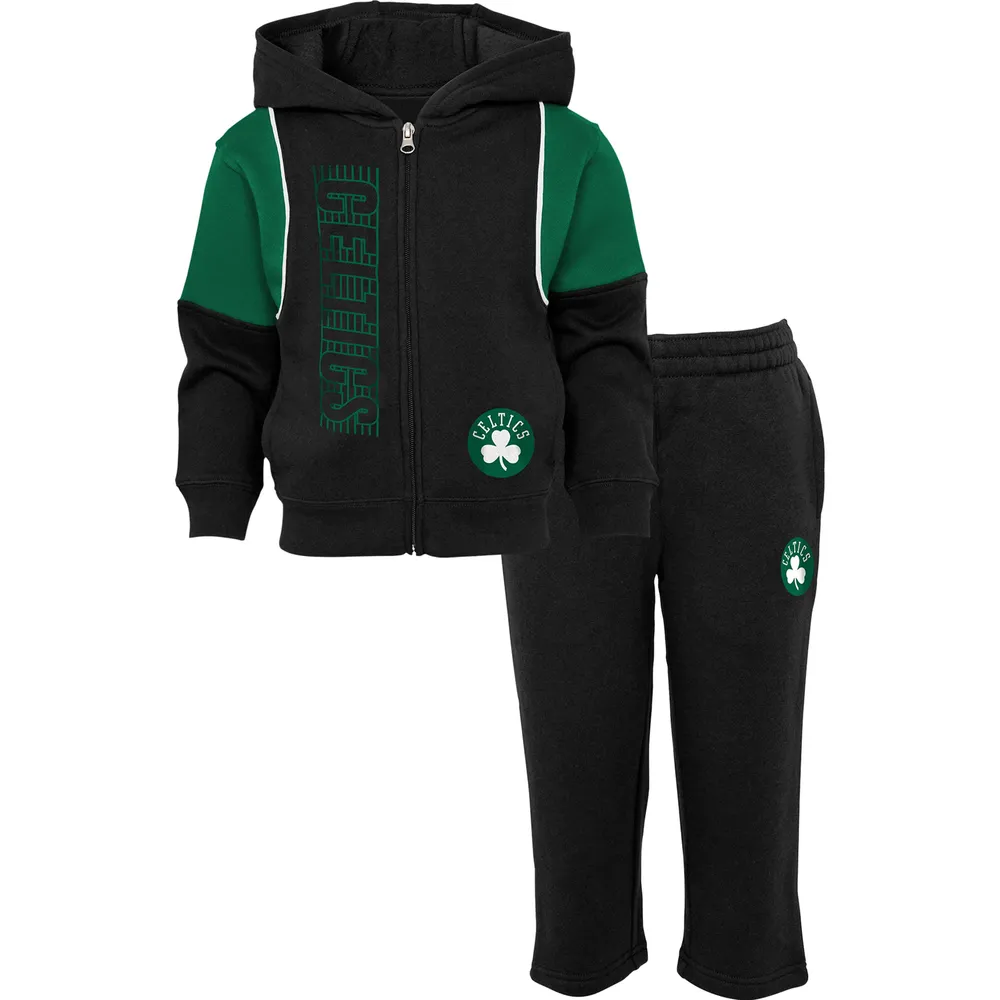 Preschool Black Boston Celtics Shot Caller - Ensemble sweat à capuche et pantalon entièrement zippé