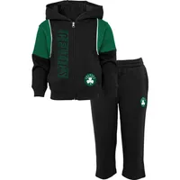 Preschool Black Boston Celtics Shot Caller - Ensemble sweat à capuche et pantalon entièrement zippé