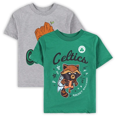 Ensemble de t-shirts deux pièces pour enfants d'âge préscolaire Boston Celtics Guardians Of The Galaxy