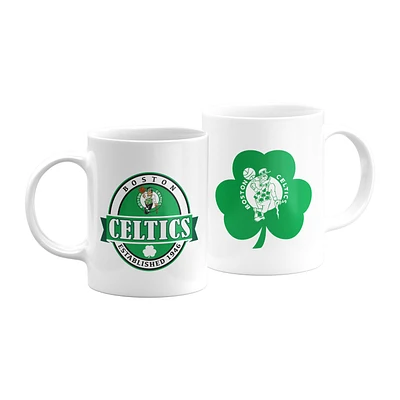 The Sports Vault White Boston Celtics 2021 St. Patrick's Day - 11oz. Lot de 2 tasses à café