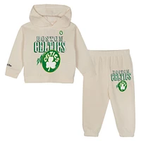 Toddler Mitchell & Ness  Cream Boston Celtics Hang Time Oversized Pullover Hoodie Pants Set