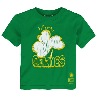 T-shirt vert Kelly Mitchell & Ness pour tout-petits, équipe préférée des Boston Celtics
