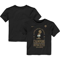 T-shirt Nike noir pour vestiaire des Boston Celtics à 18 reprises champions de la finale NBA tout-petit