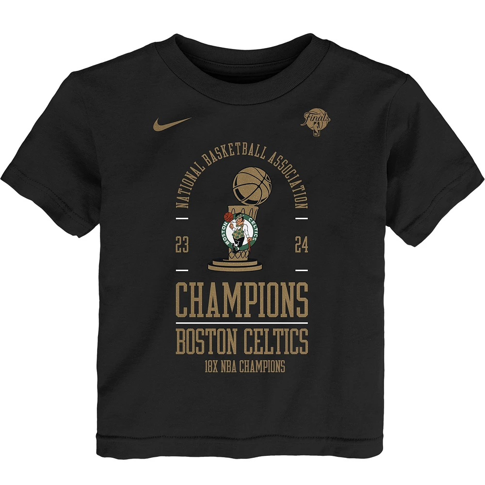 T-shirt Nike noir pour vestiaire des Boston Celtics à 18 reprises champions de la finale NBA tout-petit