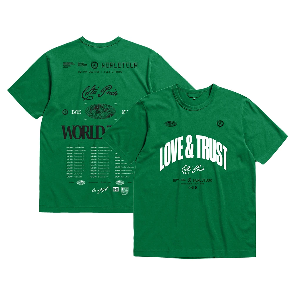 T-shirt unisexe Bleacher Report x Mitchell & Ness Kelly Green Boston Celtics World Tour