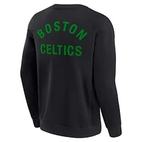 Unisex Fanatics Black Boston Celtics Super Soft Pullover Crew Sweatshirt