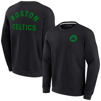 Unisex Fanatics Black Boston Celtics Super Soft Pullover Crew Sweatshirt