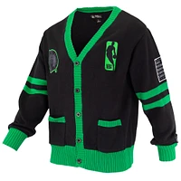 Unisex FISLL Black Boston Celtics Logoman Shadow Collection Full-Button Cardigan Sweater