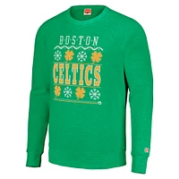 Unisex Homage Kelly Green Boston Celtics Holiday Raglan Pullover Sweatshirt