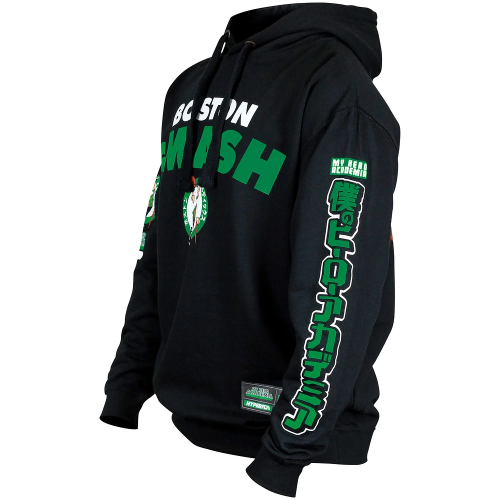 Unisex Hyperfly  Black Boston Celtics NBA x My Hero Academia All Might Smash Pullover Hoodie