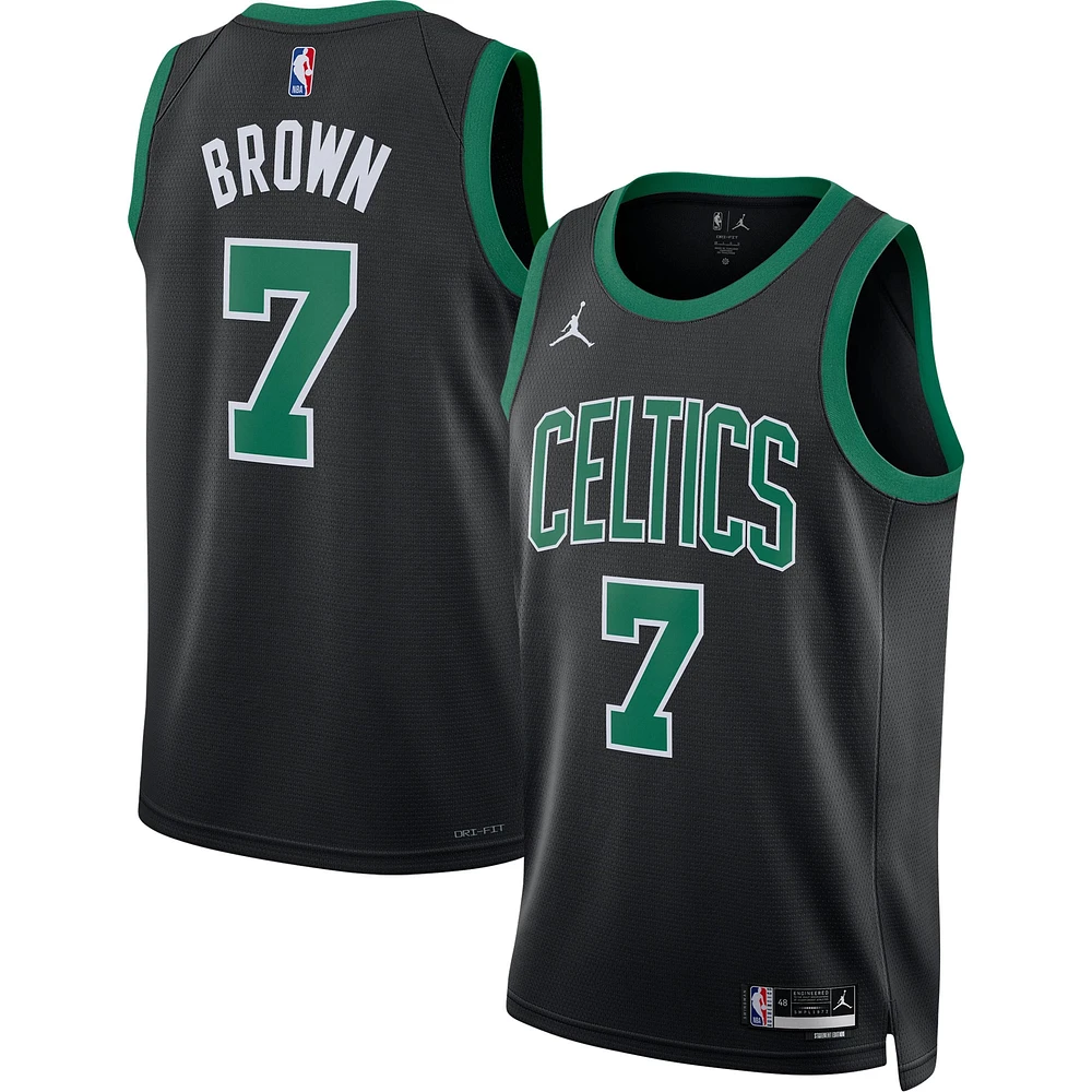 Unisex Jordan Brand Jaylen Brown Black Boston Celtics Swingman Jersey - Statement Edition