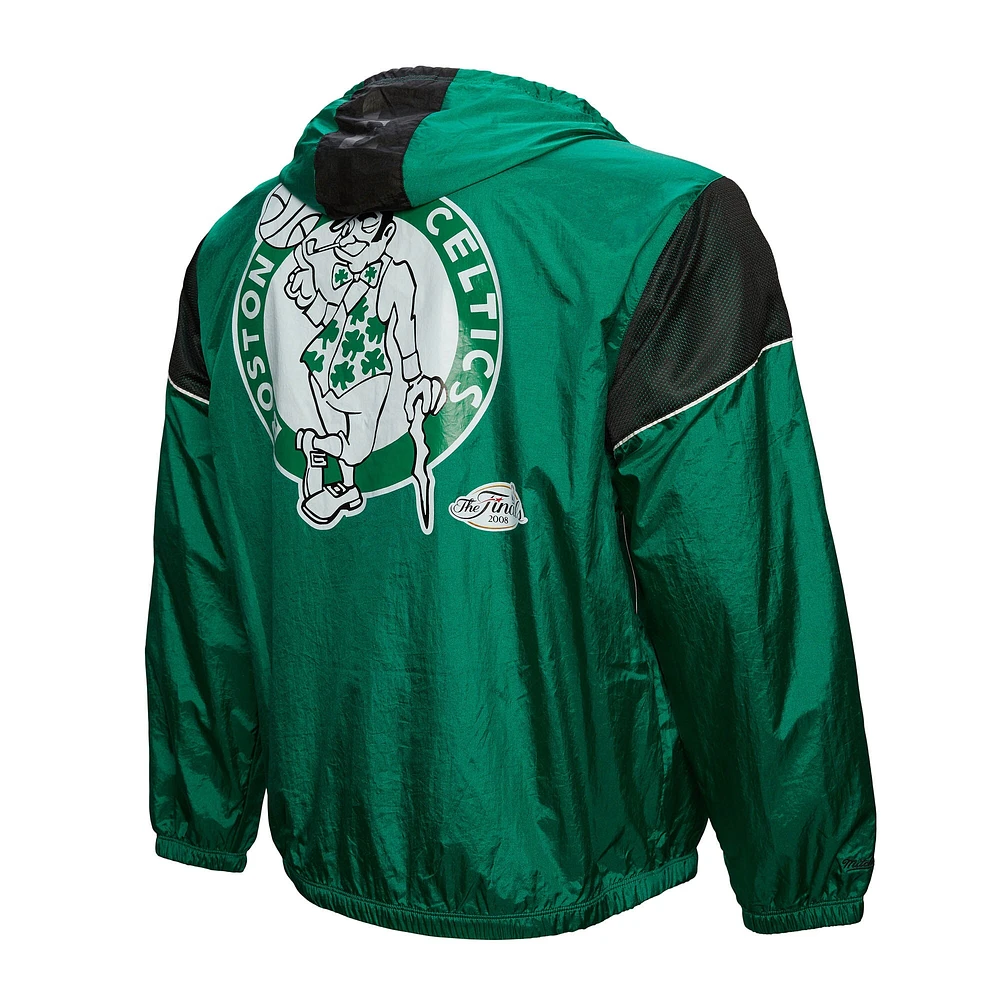 Unisex Mitchell & Ness  Kelly Green Boston Celtics Hardwood Classics Team OG 3.0 Anorak Half-Zip Windbreaker Jacket