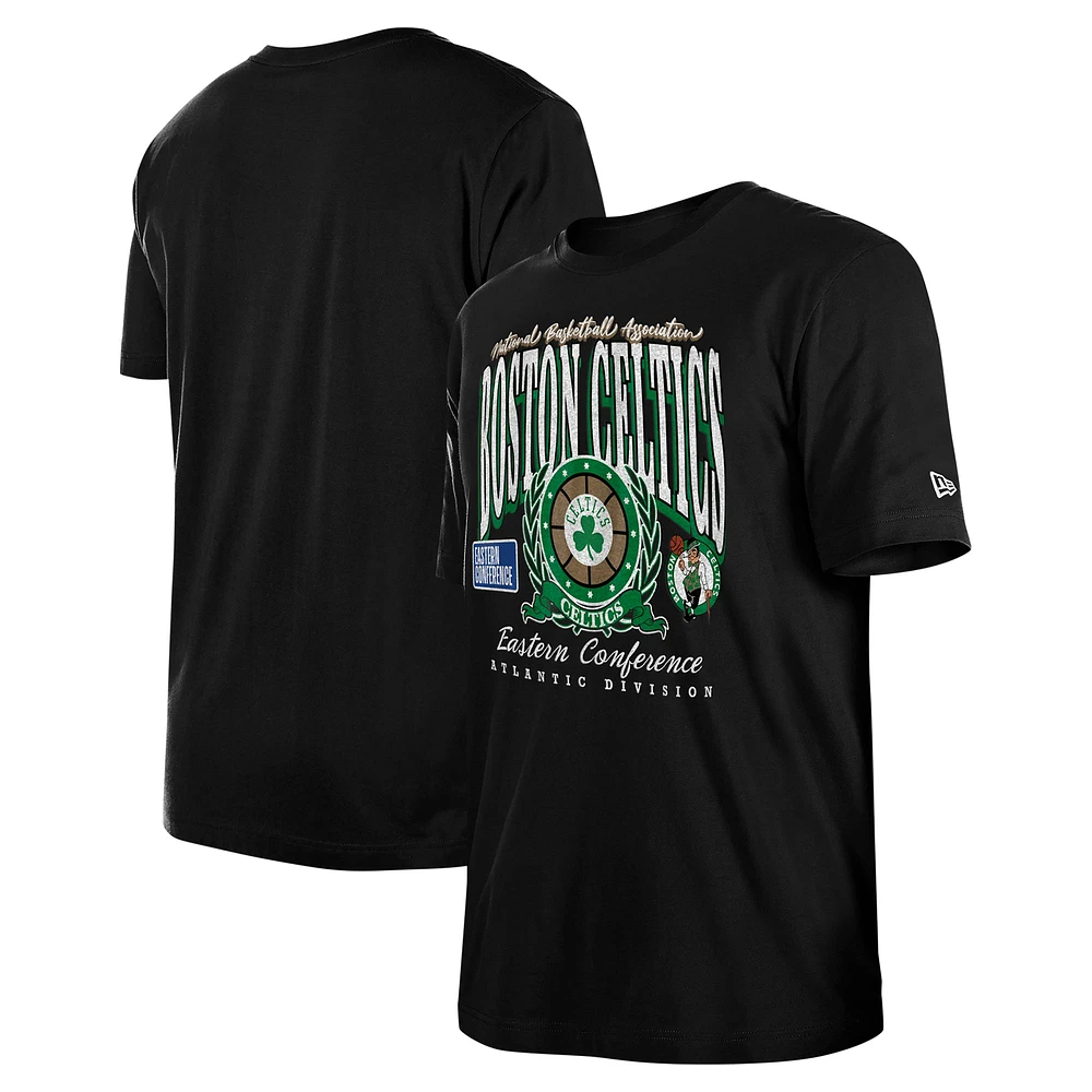 T-shirt unisexe New Era noir surdimensionné Essentials Boston Celtics Boxy