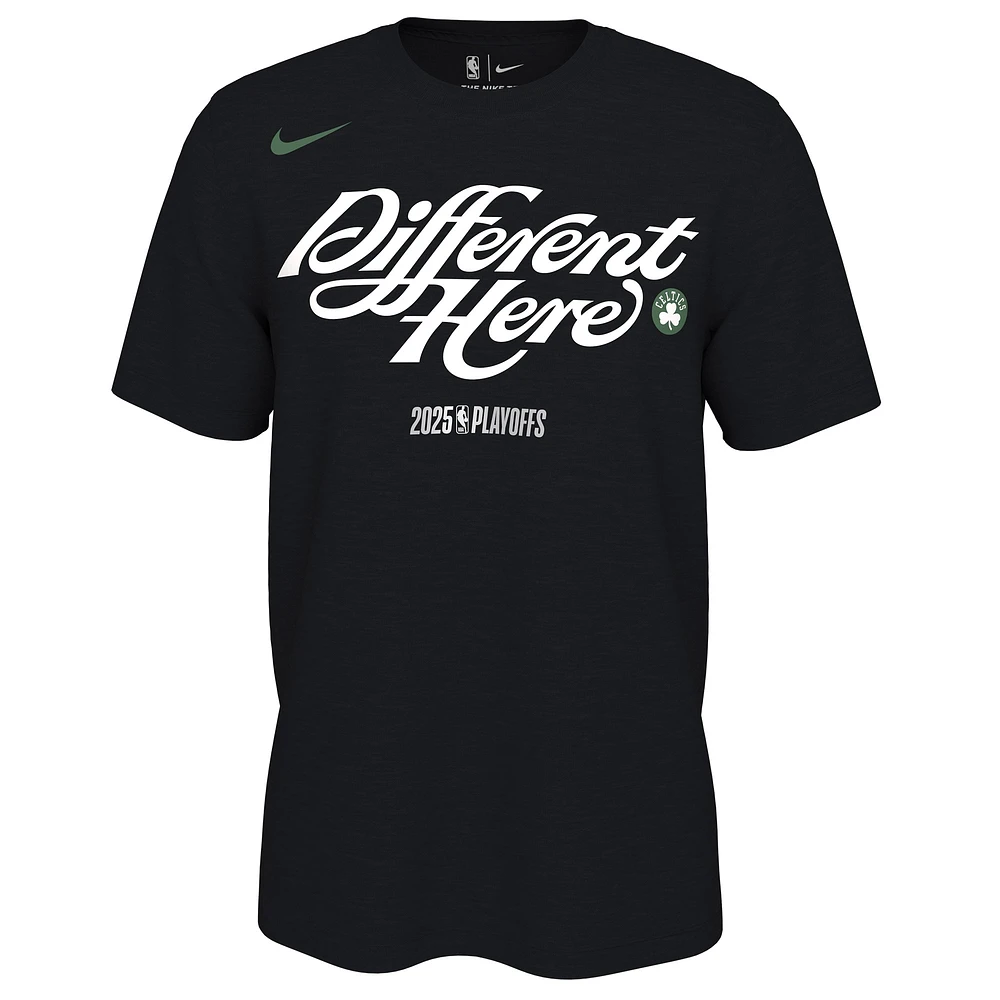 Unisex Nike Black Boston Celtics 2025 NBA Playoffs On-Court Mantra T-Shirt