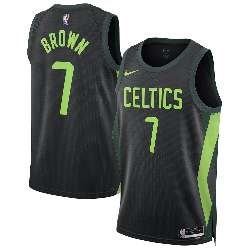 Maillot de joueur unisexe Nike Jaylen Brown Black Boston Celtics 2024/25 Swingman - Édition City