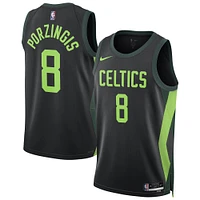 Maillot de joueur Nike unisexe Kristaps Porzingis noir Boston Celtics 2024/25 Swingman - Édition City