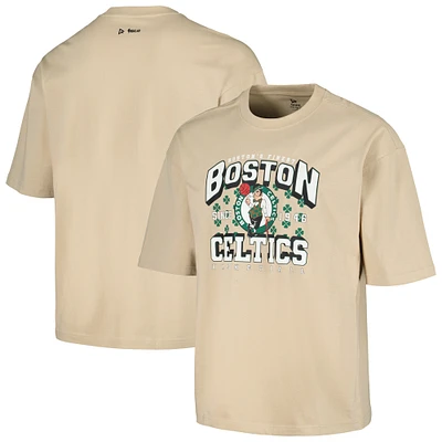 T-shirt unisexe Qore Cream Boston Celtics surdimensionné Game Day Cozy à manches mi-longues