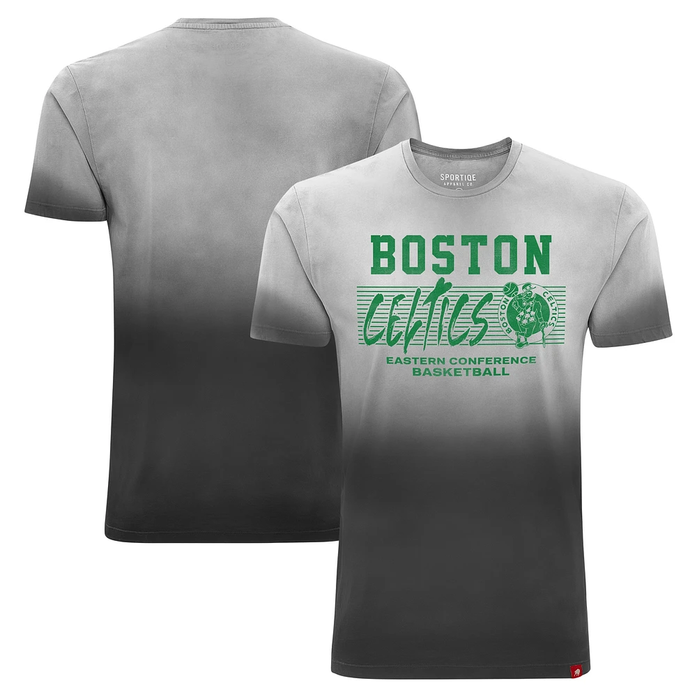 Unisex Sportiqe Black Boston Celtics Bingham Sun-Fade T-Shirt