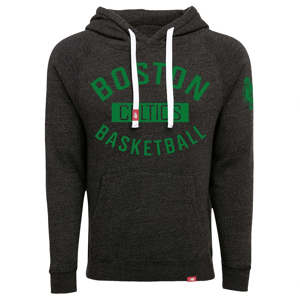 Sweat à capuche unisexe Sportiqe noir Boston Celtics Olsen Tri-Blend