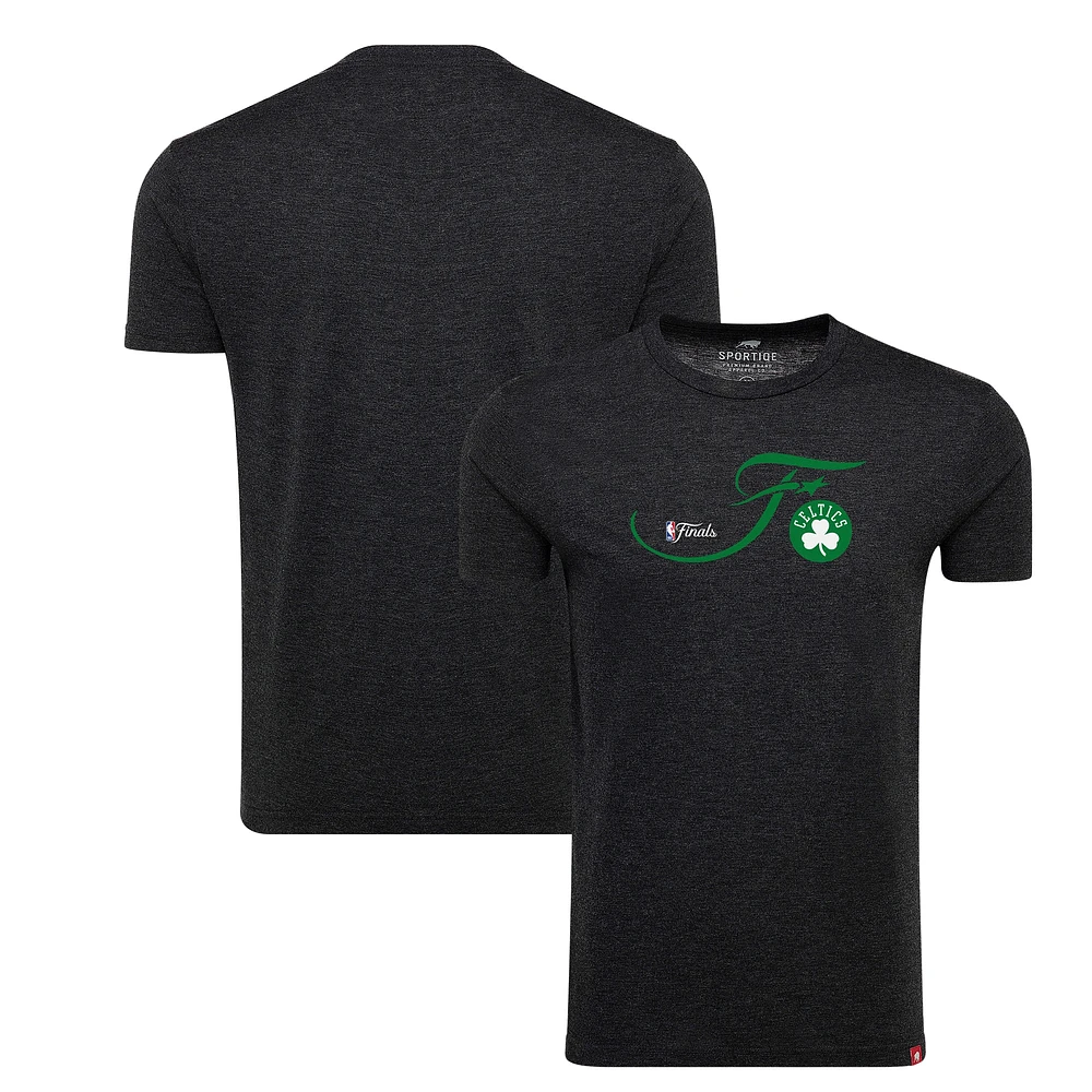 T-shirt unisexe Sportiqe Heather Black Boston Celtics 2024 NBA Finals super doux et confortable en trois mélanges