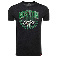 T-shirt unisexe Sportiqe Heather Black Boston Celtics confortable et super doux à trois mélanges