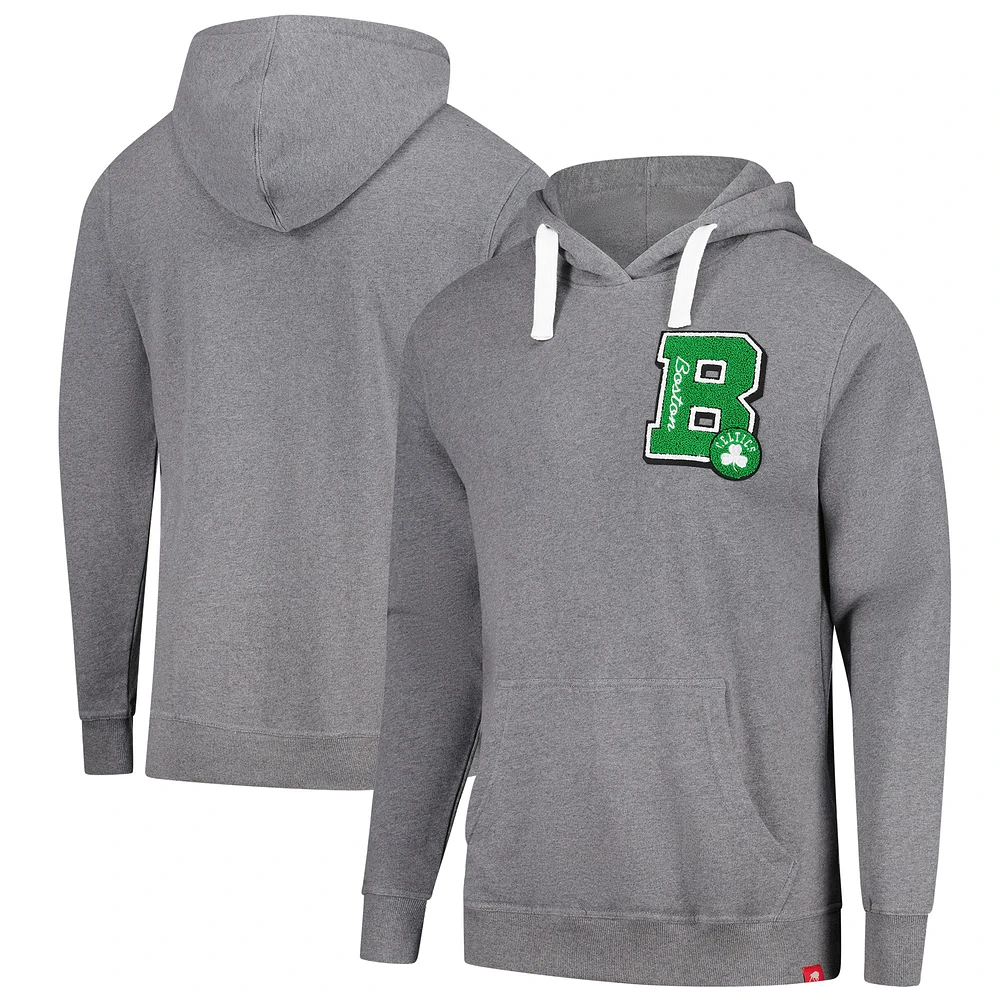 Unisex Sportiqe Heather Gray Boston Celtics Varsity Collection Blake Pullover Hoodie