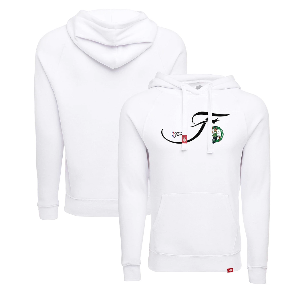 Unisex Sportiqe White Boston Celtics 2024 NBA Finals Olsen Tri-Blend Pullover Hoodie