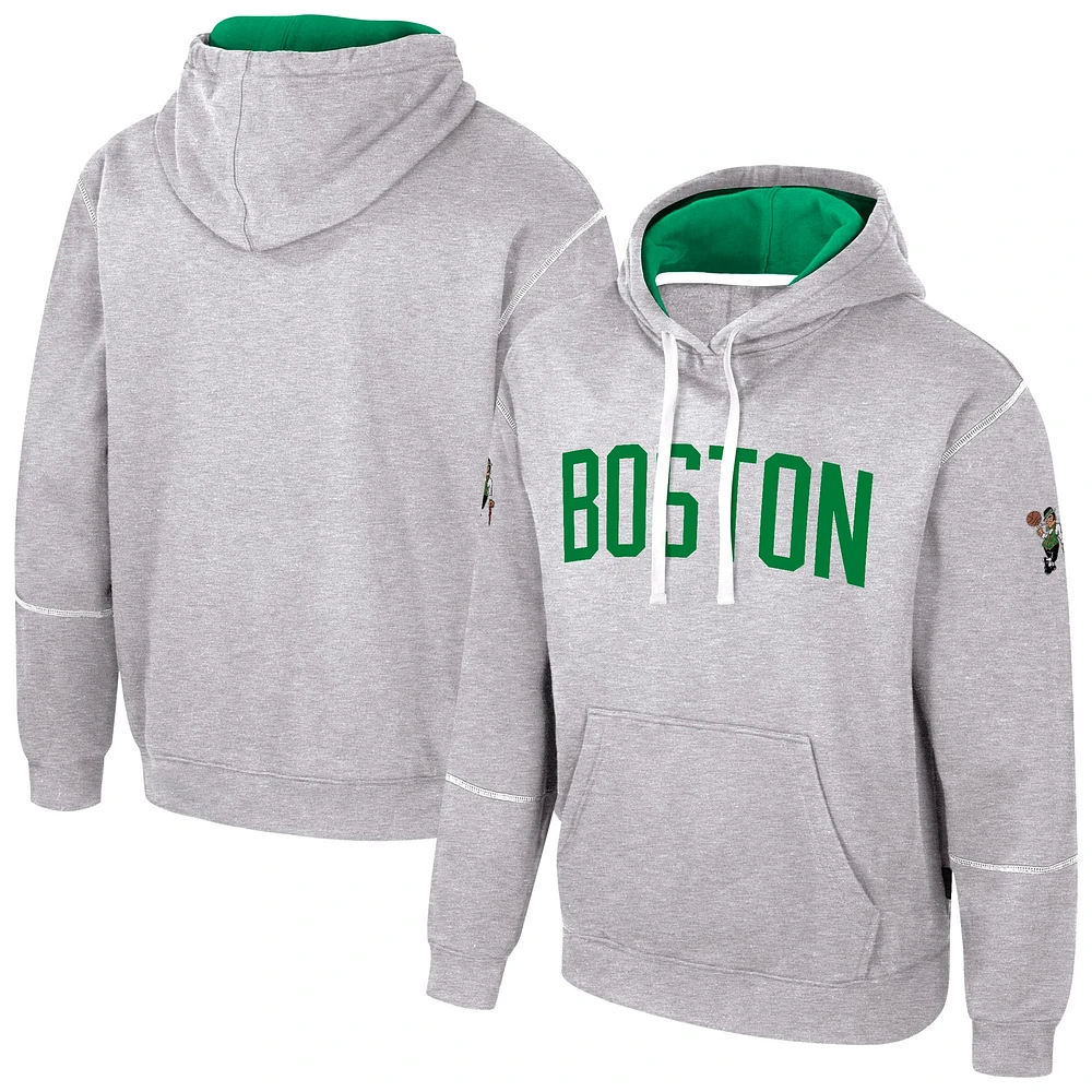 Unisex Stadium Essentials Heather Gray Boston Celtics Monument Pullover Hoodie