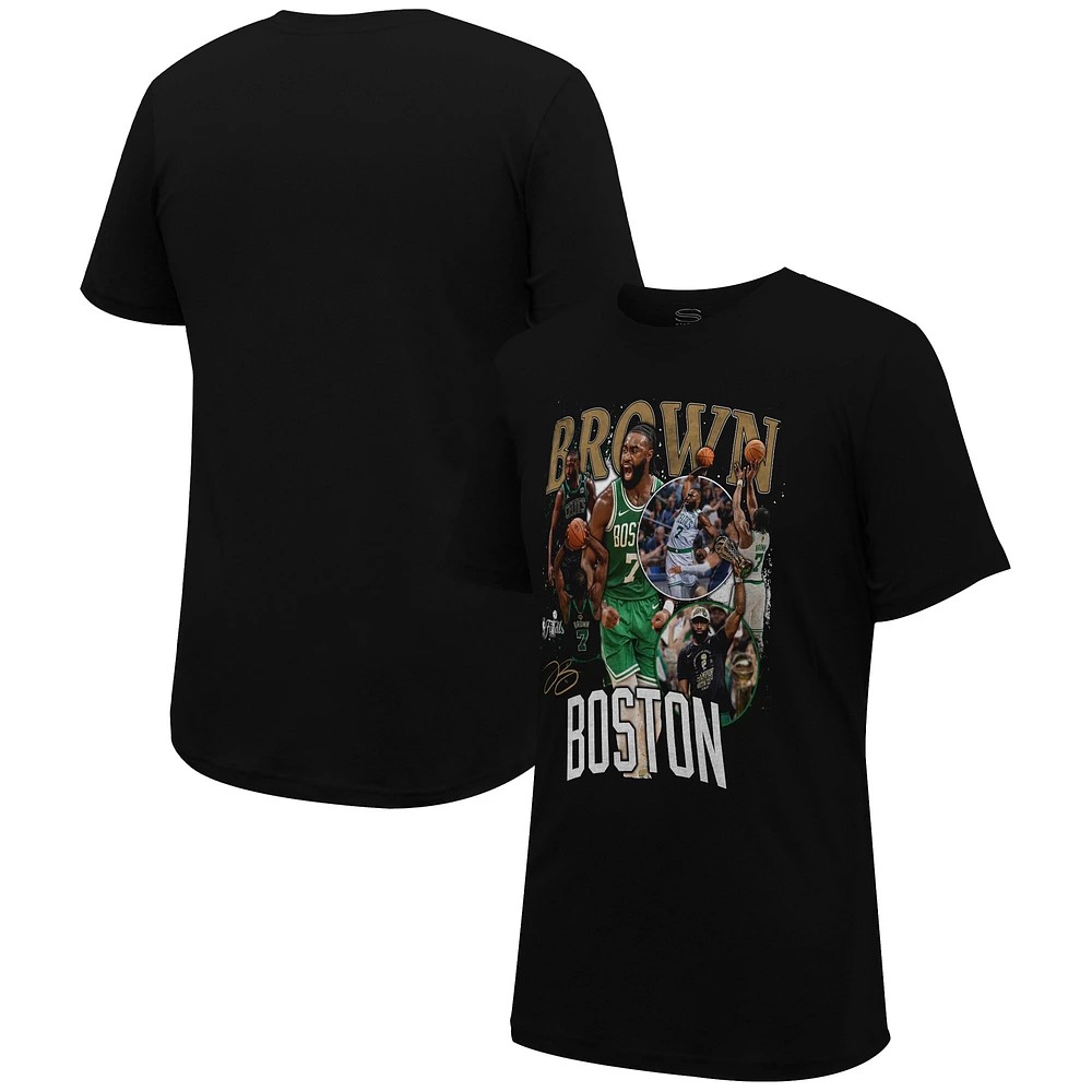 Unisex Stadium Essentials Jaylen Brown Black Boston Celtics 2024 NBA Finals Champions Crossroads T-Shirt