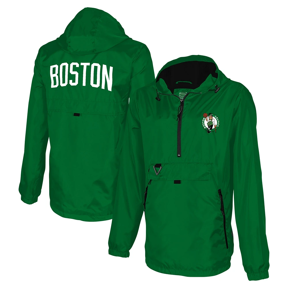 Veste à capuche unisexe Stadium Essentials Kelly Green Boston Celtics Compete avec quart de zip