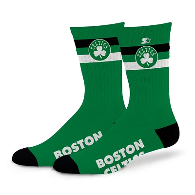 Chaussettes unisexes Starter Boston Celtics Team Color Two-Stripe Crew
