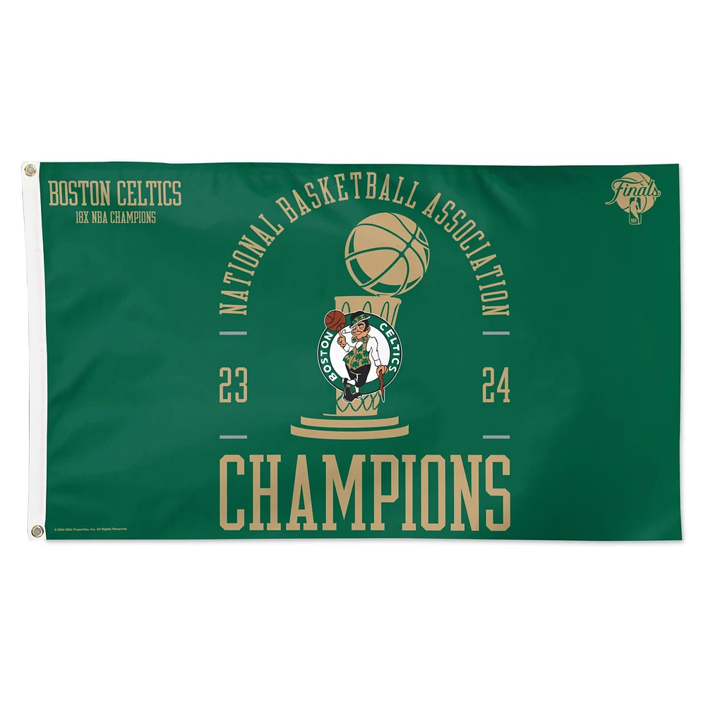 WinCraft Boston Celtics 18 fois champions de la finale de la NBA 3' x 5' Drapeau de luxe unilatéral