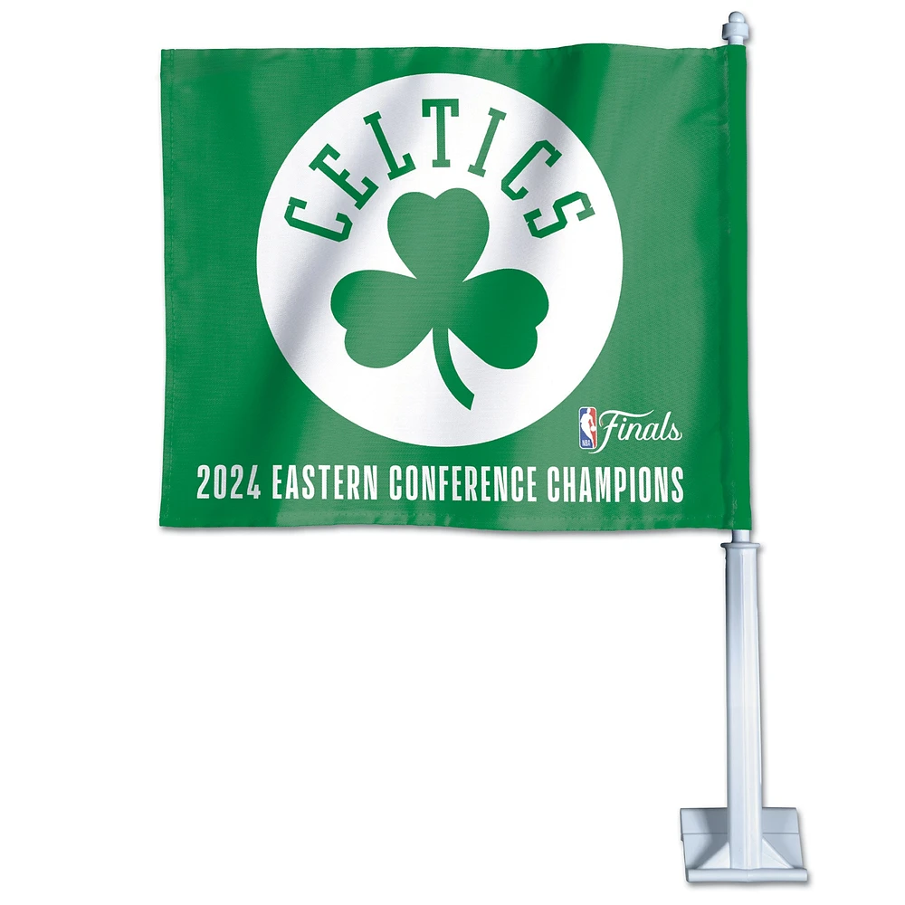 WinCraft Boston Celtics 2024 Champions de la Conférence Est 11,75'' x 14'' Drapeau de voiture double face