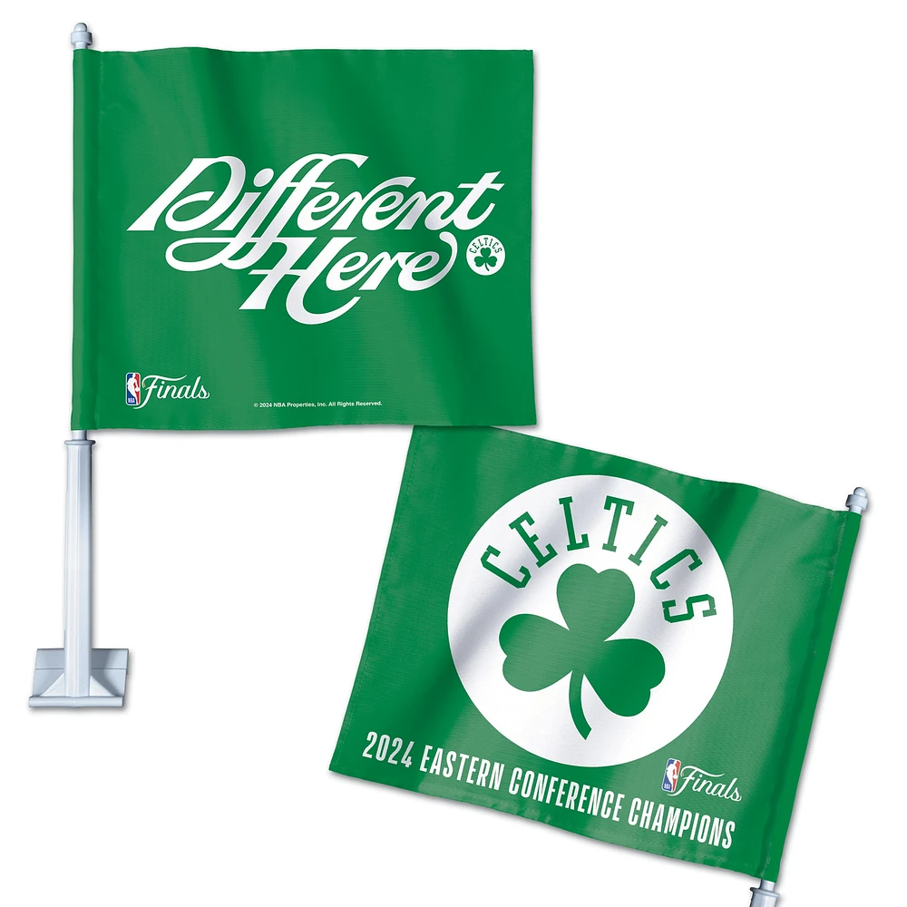 WinCraft Boston Celtics 2024 Champions de la Conférence Est 11,75'' x 14'' Drapeau de voiture double face