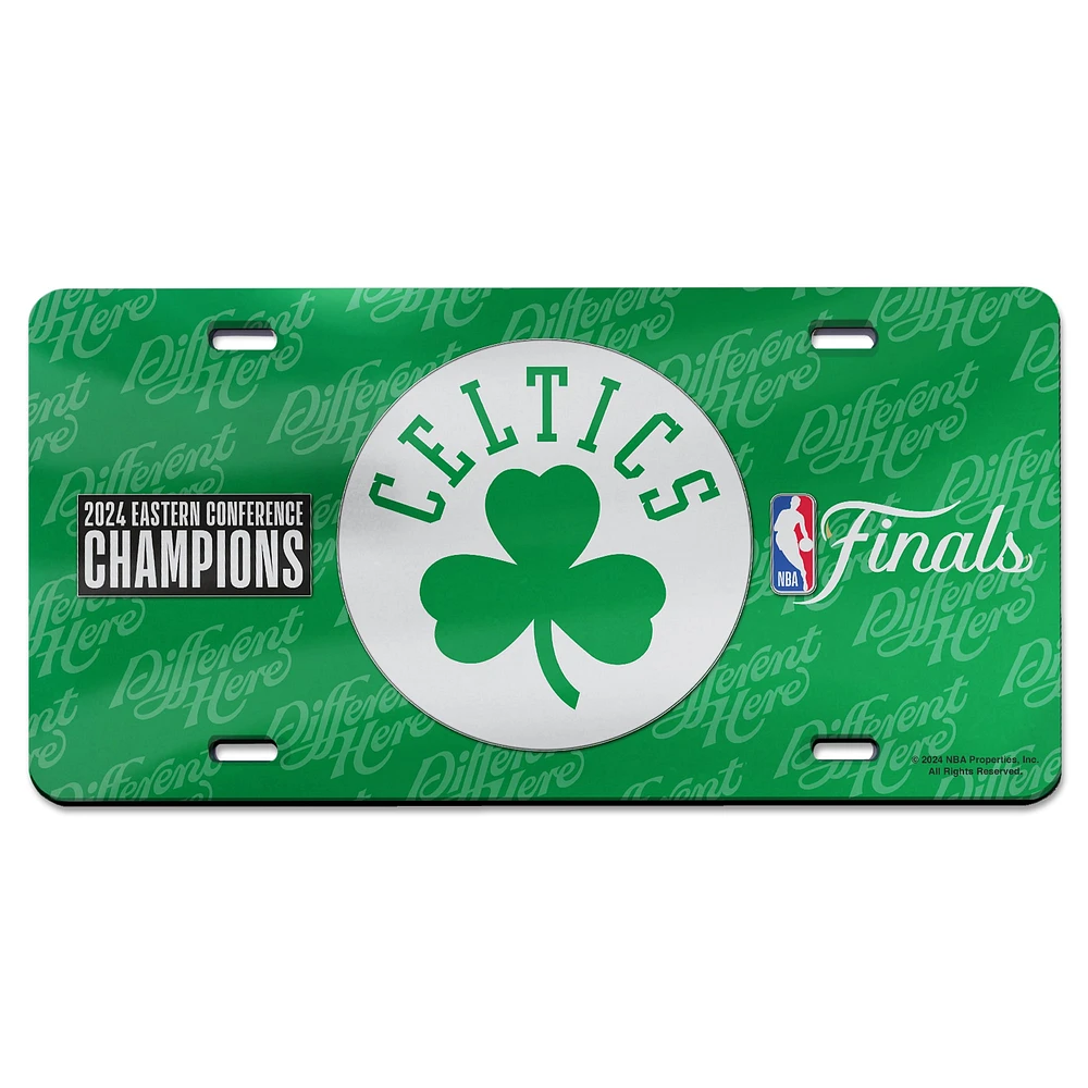 WinCraft Boston Celtics 2024 Champions de la Conférence Est Plaque d'immatriculation découpée au laser