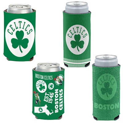 WinCraft Boston Celtics Slim et 12 oz. Ensemble de 4 refroidisseurs de canettes
