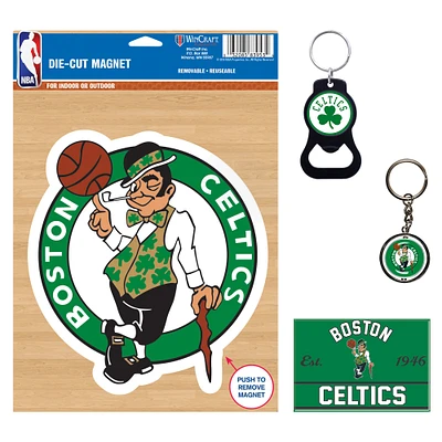 Lot de 4 porte-clés et aimants WinCraft Boston Celtics