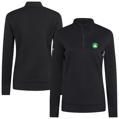 Women's Levelwear  Black Boston Celtics Cushion Quarter-Zip Pullover