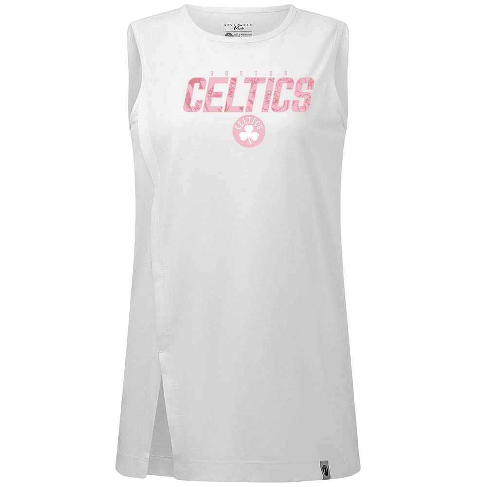 Women's Levelwear  White Boston Celtics Mother's Day Influx Floral Tank Top